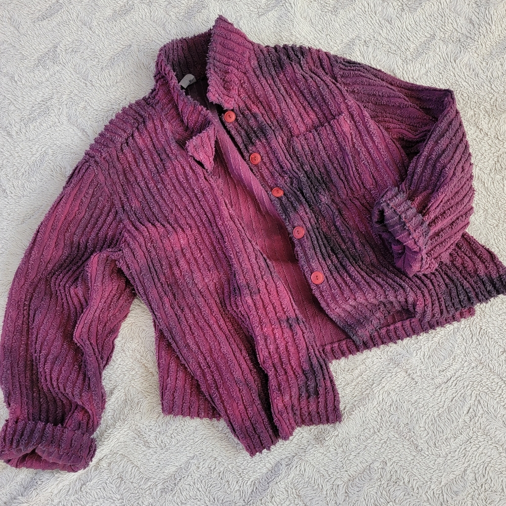 Vintage Ribbed Chenille Chore Coat Overcoat